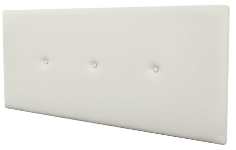 amuéblate Online - Cabecero Polipiel Premium Acolchado Trento Medidas 145 x 60 cm (Cama de 135 y 140) Blanco