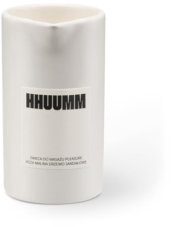 HHUUMM Massage-Duftkerze – 210 ml Feuchtigkeitsspendendes und Nahrhaftes Massageöl für Muskelentspannung, Hautpflege und Wohlbefinden Aromatherapie Entspannung (Rose Himbeere und Sandelholz)