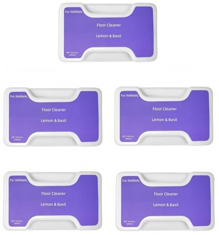 ThAyLa (5-Pack) 580mL Pro Concentrate Floor Cleaner, Compatible With Narwal Freo Z Ultra, Robot Mop Floor Cleaner, Anti-Residue, Streak-Free Formula Safe For Hardwood, Tile & Pets