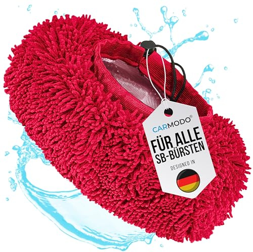 CARMODO® Mr.BOB Premium Waschbürstenüberzug für die Auto Waschbürste, Lackschonender Bürstenüberzug für SB Waschanlagen - Brush Cover - Mikrofaser Autoschwamm - Car Wash - Rot
