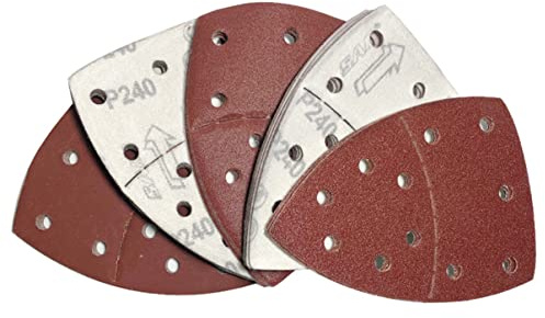 LIFKOME 50piezas Papel De Lija Autoadhesivo Triangular Disco De Lija Gancho y Bucle Lijado y Pulido Herramientas Abrasivas Fácil De Identificar Duradero