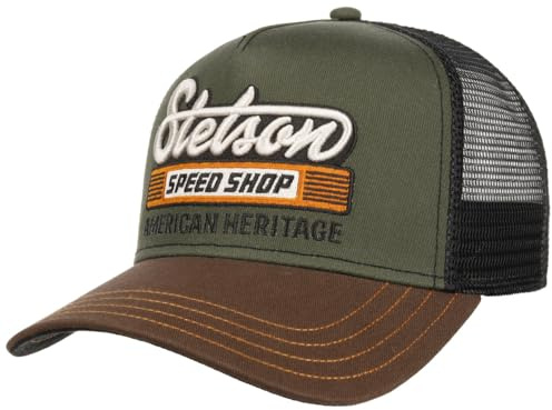 Stetson Speed Shop Truckercap Stoffcap Snapback Herren Sommer Winter Oliv-schwarz One Size Small