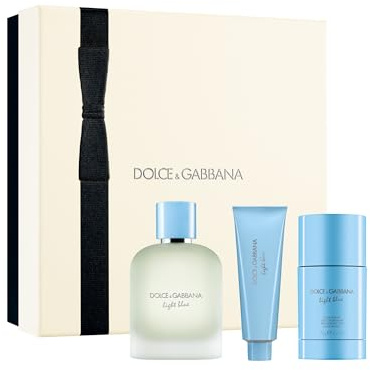 Dolce e Gabbana Light Blue Homme Geschenkbox für Herren, Eau De Toilette, Spray, 100 ml, Duschgel, 50 ml, Deodorant-Stick, 75 g