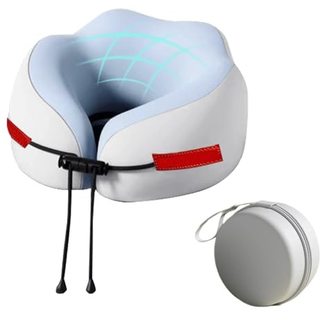 Lanmijia Neck Pillow per Aereo, Cuscino Ergonomico Memory Foam per Dormire in Volo, Ideale per Adulti e Bambini, Supporto Testa per Viaggi Lungi in Aereo, trenoes, Auto e Ufficio