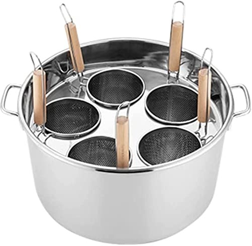 Juego de olla de pasta de acero inoxidable, 4/5 agujeros con cesta coladora, perfecta para restaurantes y cocina en casa, herramienta de olla de pasta de grado comercial