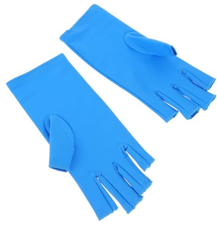 LALADEFIEE Guantes sin Dedos Ideales para Salón de Uñas Anti-uv Protección Profesional Tejido de Spandex para Manicura y Cuidado de Manos