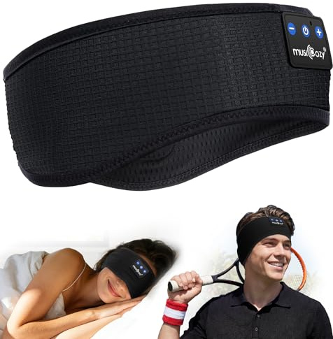 MUSICOZY Sleep Headphones Headband, Upgraded Bluetooth 5.4 & 16H Playtime