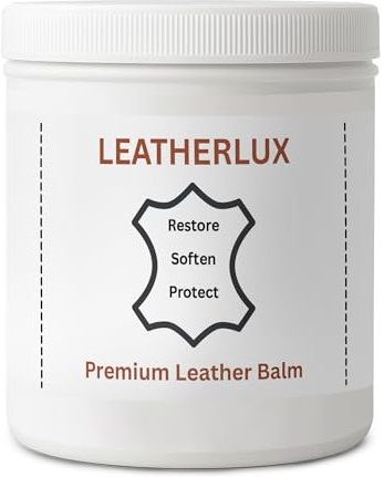 LeatherLux Premium Leather Balm – Natural Beeswax & Shea Butter, oils Conditioner – Restores, Protects & Revives Shoes, Bags, Jackets, Furniture & Car Interiors – Non-Greasy Leather Care
