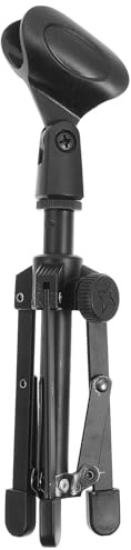 ULTECHNOVO Soporte de Micrófono de Mesa y Plegable con Clip para Micrófonos Alámbricos Inalámbricos Trípode Metálico Resistente y Compacto para Estudio y Streaming