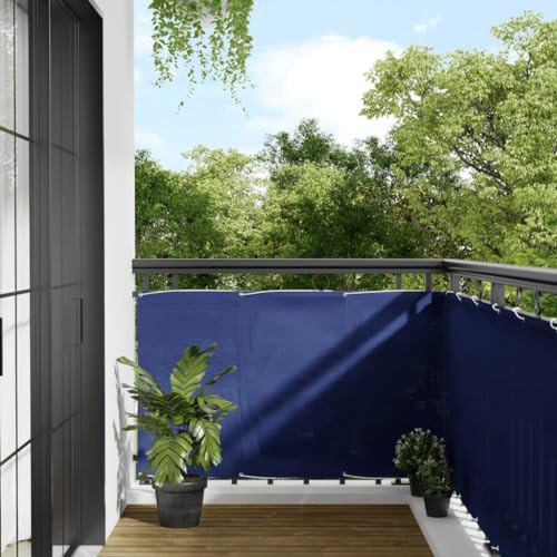 Mokuyary Écran de Balcon Bleu 90x800 cm 100% Polyester Oxford, Brise Vue pour Balcon, Vent Protection Cache Vue Contre Vent pour Jardin Extérieur Terrasse