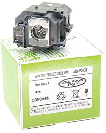 Alda PQ Premium, lampada per proiettori compatibile con i proiettori EPSON EH-DM3, H319A, H319B, MovieMate 60, MovieMate 62, lampada con custodia