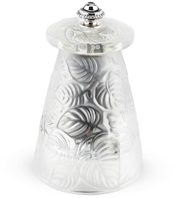 PEUGEOT - Pfeffermühle Lalique 9 cm - Stahlmahlwerk - Klassische Mahlgradeinstellung - Kristallglas im Art Deco Stil