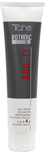 Tahe Botanic Styling Gel Fijador Rok-it Anti-Humedad para Definir Rizos Apagados y sin Fuerza Anti-encrespamiento sin residuos, Fijación 4, 100 ml