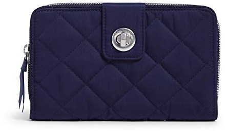 Vera Bradley Damen Performance Twill Turnlock Wallet with RFID Protection Geldbrse