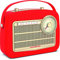 Nordmende Transita 130 - portables DAB+/UKW-Retroradio mit UKW Frequenzregler (Bluetooth-Audiostreaming, USB, Dot-Matrix LC-Display, Akku für bis zu 24 Stunden, Tragegriff, Kunstleder-Gehäuse) rot