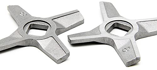 Jxjamp 2 Piezas n. ° 8 Cuchillo para Picar Carne Piezas de Repuesto de Cuchilla picadora de acero Inoxidable para Zelmer 887,8 987,8 MM1200 Aparato de Cocina