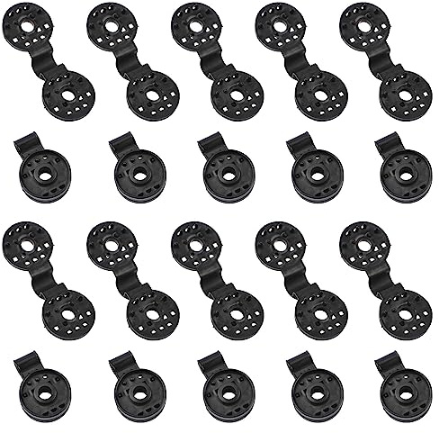Morobor Lot de 20 clips en plastique pour toile d'ombrage - Noir - Clips ronds en plastique pour serre, jardin, agricole