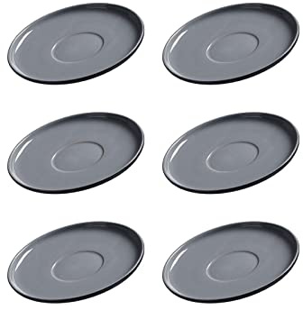 Ritzenhoff & Breker Set di 6 piattini da caffè Jasper, nero, ø 10,5 cm, piattino in gres, soft touch e smalto opaco