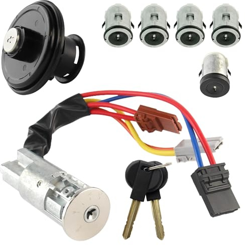 5 cerraduras de Puerta + Bombin Arranque + Tapa del Tanque compatibles para Expert, Scudo y Jumpy (1995-2006) con 2 Llaves | 4162F4 | 4162L9 | 4162S1