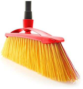 Escoba de Empuje para Exteriores con Dos Tipos de Fibras, Escoba Resistente de cerdas Suaves - Longitud 37 x Profundidad 5.8 x Altura 20 cm -JUANIO-