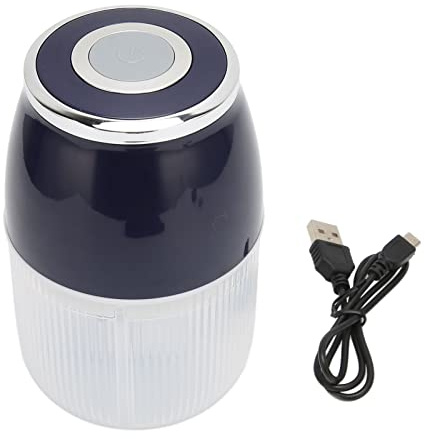 Mini picadora eléctrica de ajo, miniprocesador de alimentos inalámbrico portátil de 3 cuchillas, licuadora picadora de verduras recargable por USB para carne, nueces picadora de alime(Azul)