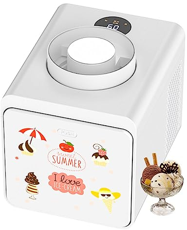 QUTBAG Ice Cream Maker Machine, 120W Frozen Yoghurt Machine with Detachable Mixing Paddle, 1L Freezing Bowl, 40Min Fast Operation, Makes Ice Cream, Gelato, Sorbet & Frozen Yoghurt