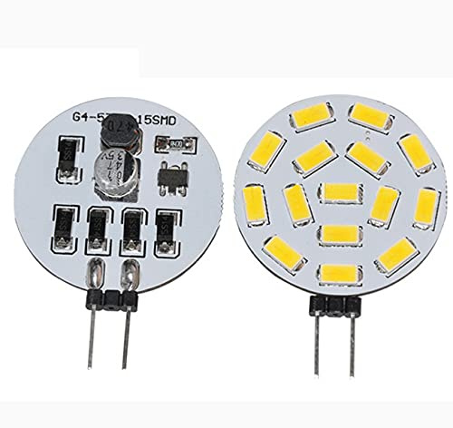 ShuoHui G4 LED 12V 24V Dimmbar, 3.5W 350 Lumen 15 SMD 5630 DC 10V-30V 3 STÜCKE, Warmweiß 3000k (3)
