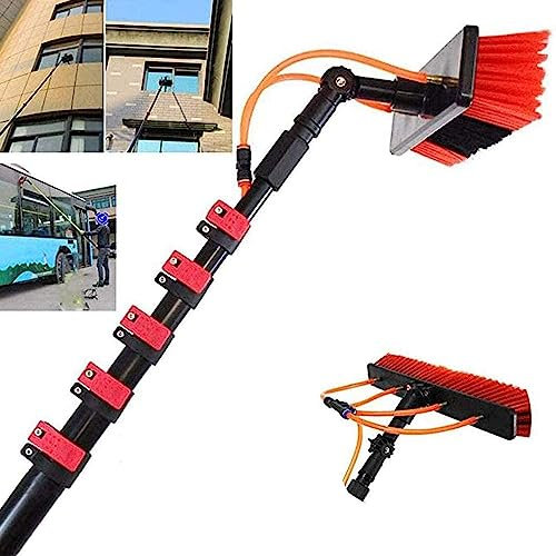 BDXZJ Spazzola Pannelli Fotovoltaici Pulizia Fotovoltaici, Attrezzatura per La Pulizia Dell'asta Telescopica, Pulizia di Pannelli Fotovoltaici E Solari, Wash Spazzolone Kit Spazzola Vetri 18FT/5.4M