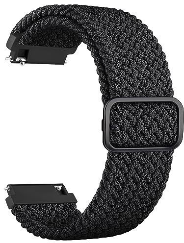 Amzpas Armband für Samsung Galaxy Watch 3 45mm/Huawei GT 2 46mm,Nylon 22mm Verstellbares Geflochtenes Ersatzarmbänder für Galaxy Watch 46mm/Gear S3 Frontier Damen Herren