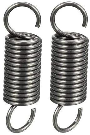 2 Stück Verlängerte Zugfeder 3 x 25 x 60 mm, Drahtdurchmesser 3 mm, OD 25 mm, Freie Länge 60 mm, Federstahl Doppelhaken Spannfedern