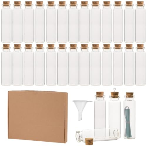 30 Stück Mini Glasflaschen mit Korken, 20ml Kleine Glasflaschen mit Korken