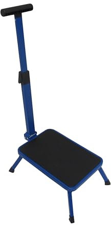 Single Folding Caravan Step with Support Handle (Non Slip Platform Motorhome Foldable)