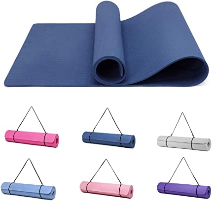 Good Nite Gymnastikmatte Yogamatte Fitnessmatte 10mm Rutschfest Trainingsmatte Sport Turn Matten Pilates Matte Bodenturnmatte Mit Tragegurt 183 x 61 x 1 cm (Marineblau, 183 * 61 * 1 cm)