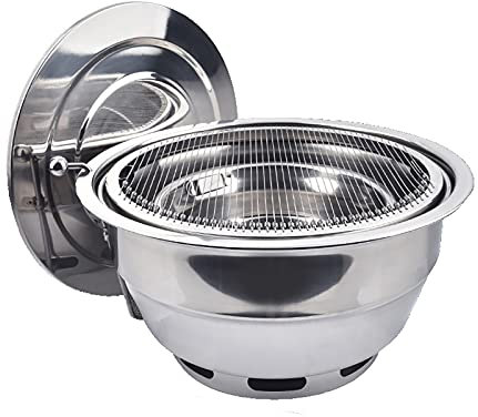 Umiup BBQ Barbecue Barbecue Grill, Multifonctionnel Barbecue au Charbon de Bois, Portable en Acier Inoxydable réchaud de Camping Table Backyard Smoker Grill (Color : C)