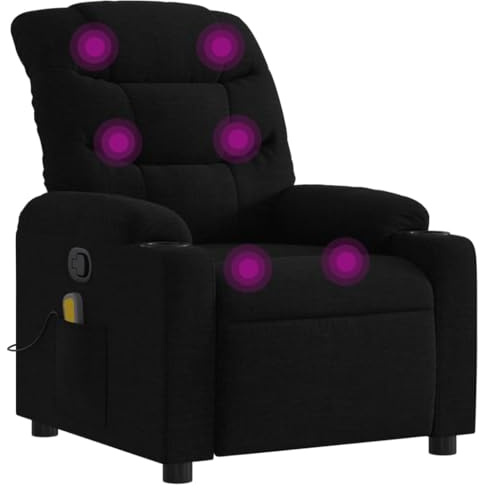 vidaXL Massagesessel Schwarz Stoff