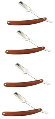 Angoily 4stücke Vintage Rasiermesser Für Männer Handrasierer Aus Geeignet Für Bart Haarschnitte Und Feine Haare Für Friseursalons Und Reisen Leicht Austauschbare Klingen