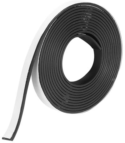 sourcing map Magnetic Strip 6.56 Feet x 3/8 Width x 1/16 Thick Magnetic Tape Labels Stickers Self Adhesive for Whiteboards Refrigerator and DIY Crafts