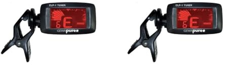 GEWA Stimmgerät CLP-1, chromatisch für Gitarre, Bass, Ukulele (Packung mit 2)