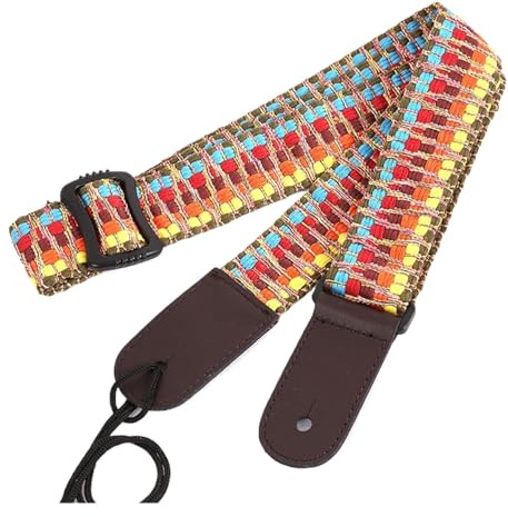 wisoolkic Helles und farbenfrohes Gitarrenzubehör, Schultergurte, mehrfarbige Gurte, Instrumentengurte, Regenbogen Stil, verschleißfest