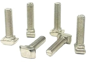 2020 3030 4040 4545 Serie M3 M4 M5 M6 M8 * 10/12/16/20/25 mm T-Schraube for T-Nut-T-Schraube aus Aluminiumprofil (Color : Silver, Size : 3030-M6x12 30pcs)