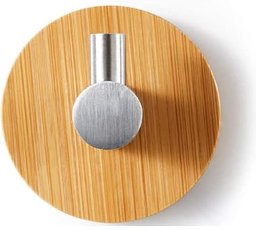 *** Selbstadhäsive Haken - Bambushaken - 3 Stück Edelstahl - Bambus - Handtuchhaken - Bambus -Wandhaken - Scheiben - Badezimmerhaken Toilette - Küchenhaken - von Heble® ***