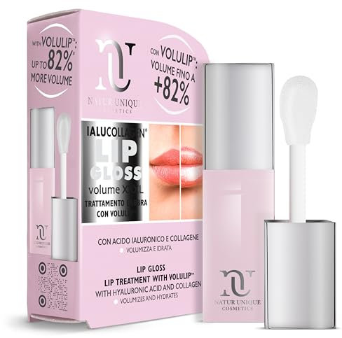 Natur Unique - IALUCOLLAGEN LIP VOLUME GLOSS XXXL | Volumizzante Labbra Fino a +82% | Lucidalabbra Volumizzante Gonfia Labbra Trasparente con Volulip | Lipgloss Made in Italy | 8ML