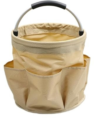 KVOHBED Tool Organizer 2pcs 17L Large Storage Organiser Bag Folding Basket Picnic Tote Outdoor Cleaning Caddy With Handle Tool Bag Cleaning Supplies Bucket Tool Organizer(Brown)