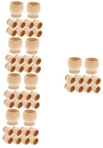 Operitacx 5 Set Vassoio Per Uova in Legno Tazze Per Cuocere Le Uova Riempitivo Portauova Per Portauova Per I Da Dipingere Portauova in Legno Non Finito Portauovo 10 Pezzi * 5