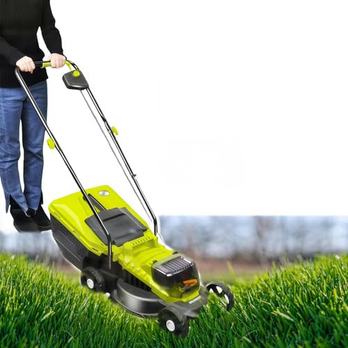Glowdora Tondeuse À Gazon Portable sans Fil, Tondeuse À Gazon Électrique, Double Batterie, Tondeuse Haute Vitesse 3400 TR/Min, avec Grand Bac À Herbe De 45 L, 3 Hauteurs De Coupe Réglables
