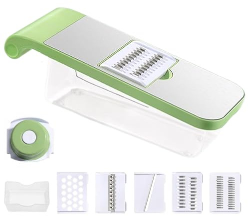 Yianyal Rallador de Verduras - Picadora Multifuncional Para Patatas Con Rejilla | Rallador Verduras Manual Rebanadora para Cocina Ensalada Repollo Quesos Frutas Preparación Comida Diario Home Pro