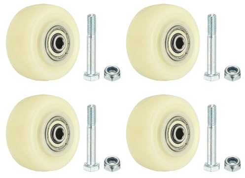 PATIKIL Office Chair Wheels 1.97 x 0.9, 4 Pack Caster Wheels Office Chair Replacement Smooth Quiet Rolling with Bearing for Hardwood Floor Carpet Storage Cart Rolling Cart, Yellow
