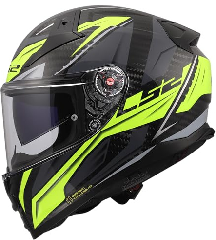 LS2, Integraler Motorradhelm VECTOR II CARBON SAVAGE H-V Yellow, L | 6 Schalengrößen
