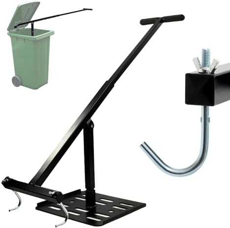 LANSHAFANG Manual Rubbish Compactor, Hand Tool, Wheelie Bin Press, 240 L Wheelie Bin, Height Adjustable, Kitchen and Garden Waste