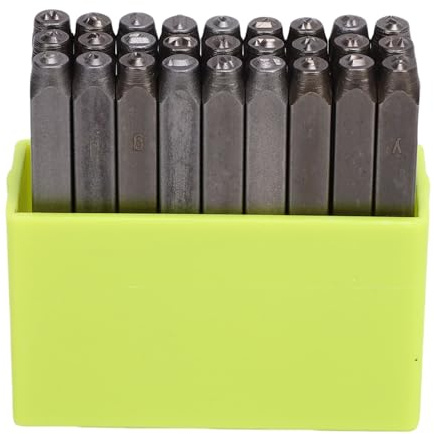 DriKou Metall-Buchstabenstanzer-Set, Handstempel-Werkzeug-Set, Stanzwerkzeuge aus 40-Cr-Kohlenstoffstahl für die Schmuckherstellung und Metallprägung (Kleinbuchstaben)